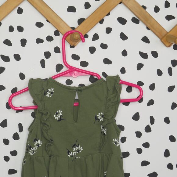 Old Navy Green Floral Print Ruffle Sleeveless Baby Onesie - Picture 4 of 6